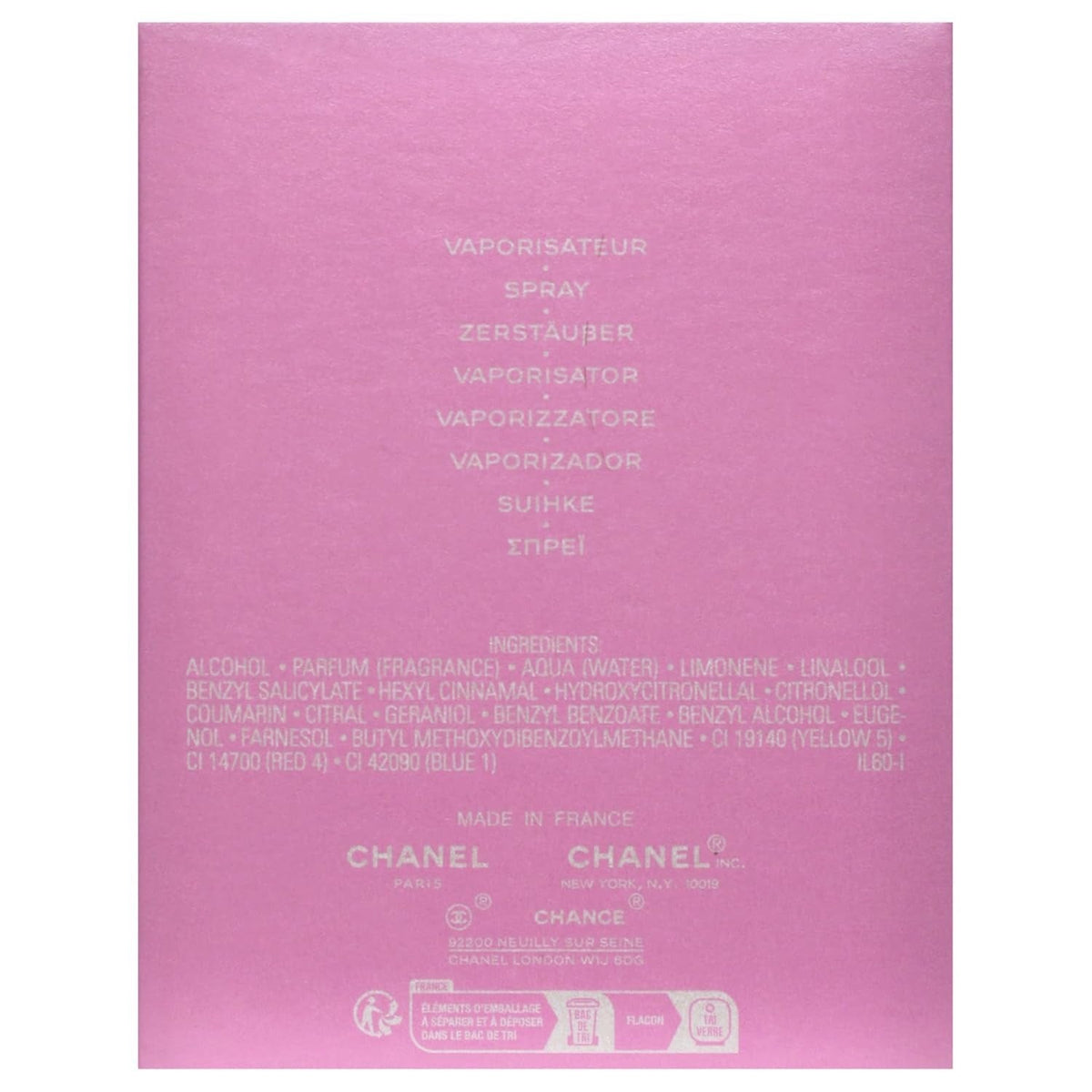 Chanel Chance Eau De Parfum Spray 1.7 oz / 50ml – Elegant Floral Women’s Perfume, Long-Lasting Luxury Fragrance